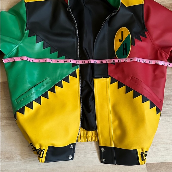 Colorful Geometric Leather Jacket - Picture 3 of 3